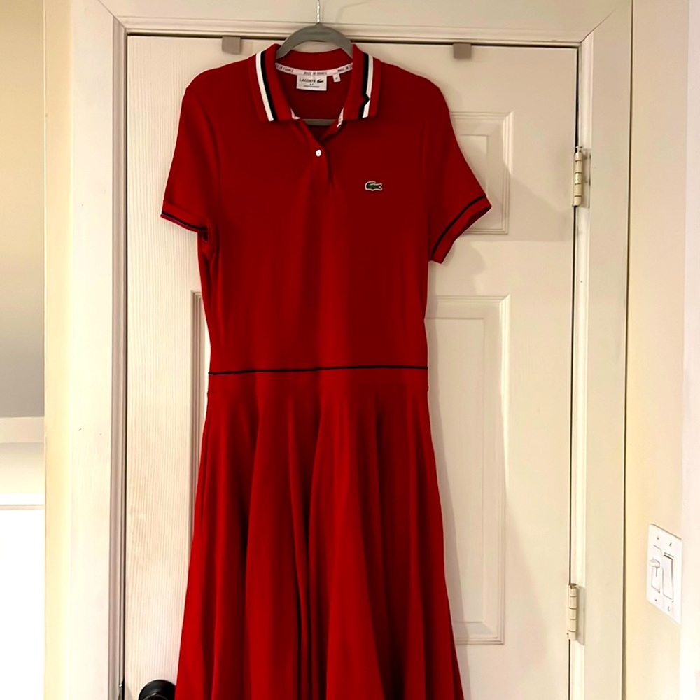 Lacoste polo red dress sz 42 new